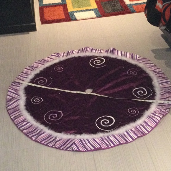 Purple Peppermint Christmas Tree Skirt - Picture 9 of 11